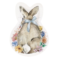 Friendly Bunnies Easter Shaped Plates - 8 PK